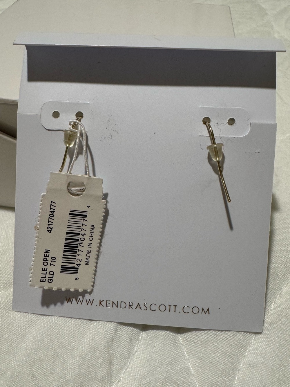 NWT Kendra Scott Gold Open Elle Drop Earrings - Picture 3 of 5